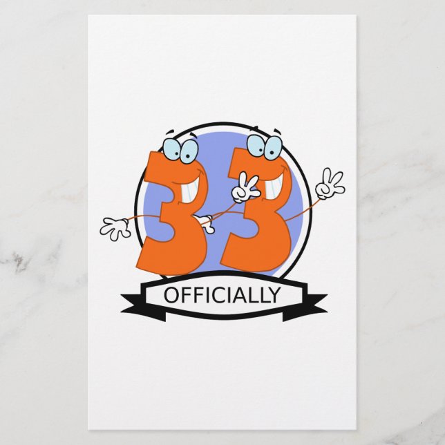 Papier Logo d'anniversaire officiel 33 (Devant)