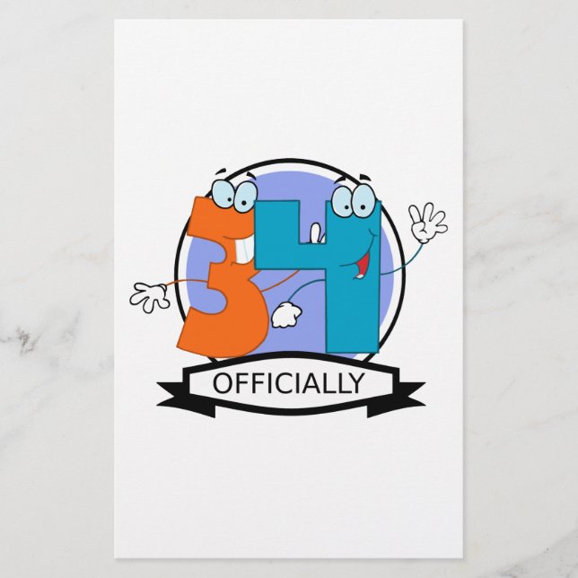Papier Logo d'anniversaire officiel 34 (Devant)