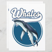 Papier logo de dessin animé sur la baleine (Devant / Derrière)