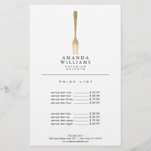 Papier Logo de restauration moderne Faux Gold Fork Logo I