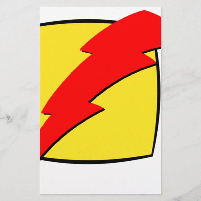 Papier Logo de super héros rétro éclair par foudre (Devant)