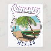 Papier logo de voyage à la plage de Cancun au Mexique (Devant)