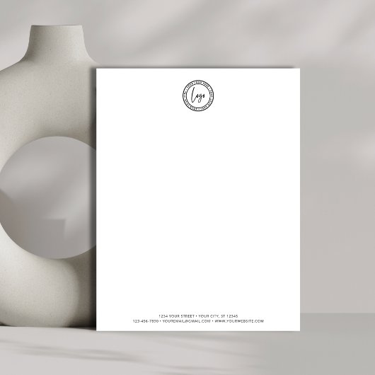 Papier Logo d'entreprise Moderne Minimal Simple Blanc