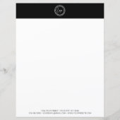 Papier Logo d'entreprise personnalisé Noir minimal modern (Devant)