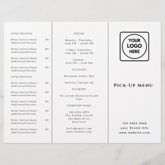 Papier Logo du restaurant Takeout | Marque de restauratio (Devant)