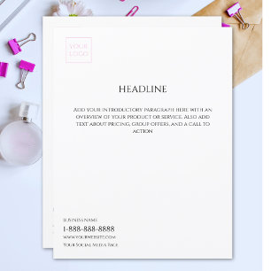 Papier Logo minimal blanc de la circulaire marketing d'en