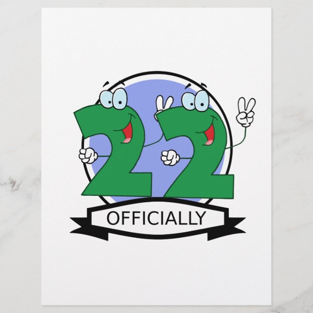 Papier Logo Officiellement 22 Anniversaire (Devant)