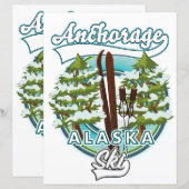 Papier logo ski Anchorage Alaska (Devant / Derrière)