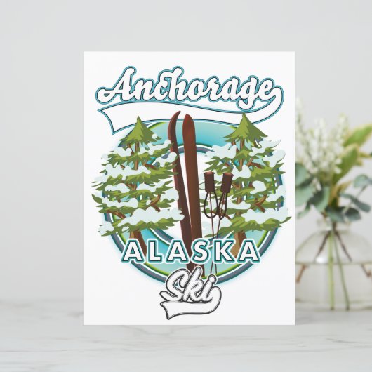 Papier logo ski Anchorage Alaska (Debout devant)