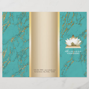 Papier Logo Yoga Lotus Gold & Tirqipose Marbre Tri-Fold