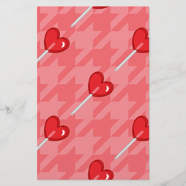 Papier lollipop coeur rose (Devant)