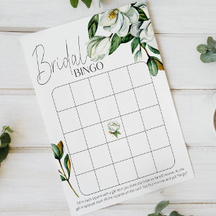 Papier Loto de douche de mariée rustique floral Magnolia