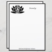 Papier Lotus Fleur Zen Yoga Noir & Blanc Personnaliser
