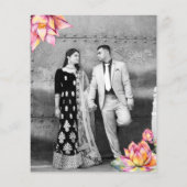 Papier Lotus lanterns Mariage indien enregistrer la date  (Dos)