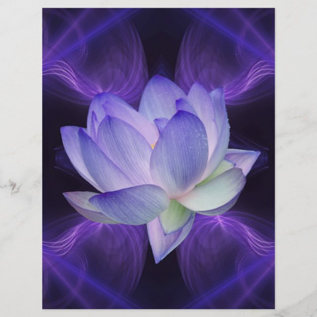 Papier Lotus pourpre et géométrie sacrée (Devant)
