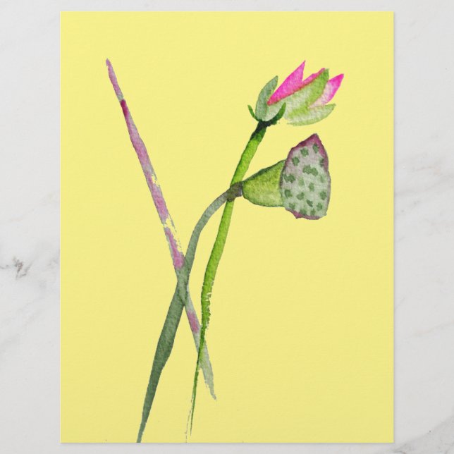 Papier Lotus rose Fleur Zen Art bouddhiste (Devant)