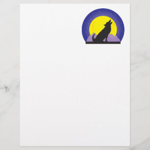 Papier Loup et lune