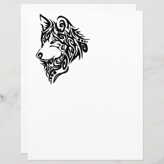 Papier Loup tribal (Devant / Derrière)
