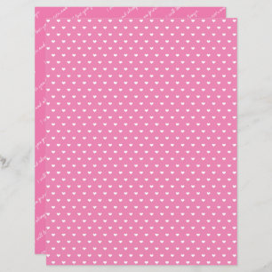 Papier Love Always & Forever Pink Heart Scrapbook Paper