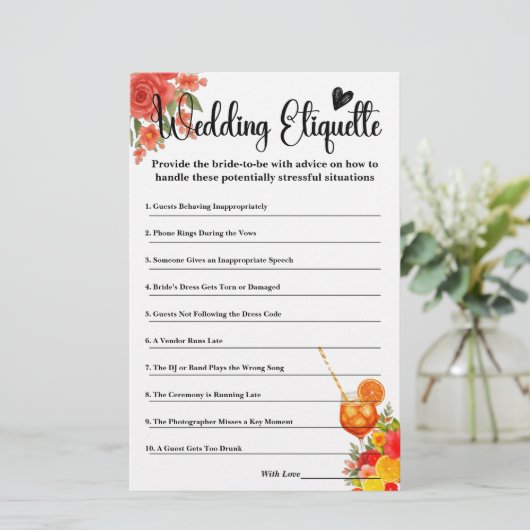 Papier Love at First Spritz Etiquette Enclôture Card (Debout devant)