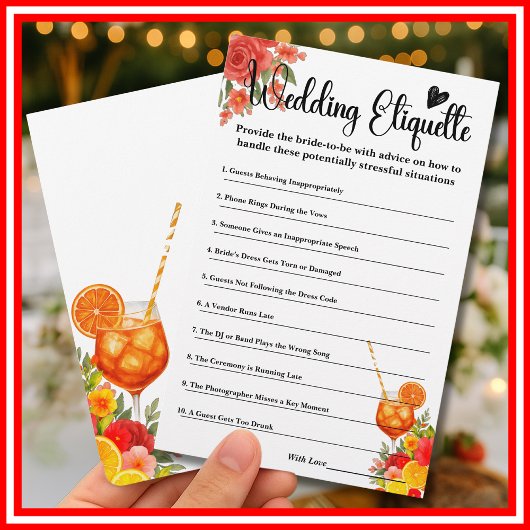 Papier Love at First Spritz Etiquette Enclôture Card