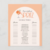 Papier Love at First Spritz Fête des mariées Devinez Qui  (Devant)