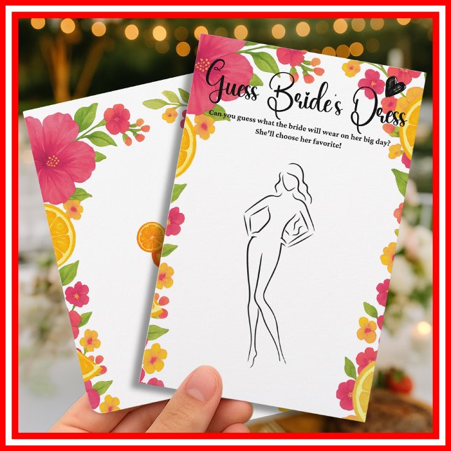 Papier Love at First Spritz Guess The Bride's Dress Game (Créateur téléchargé)