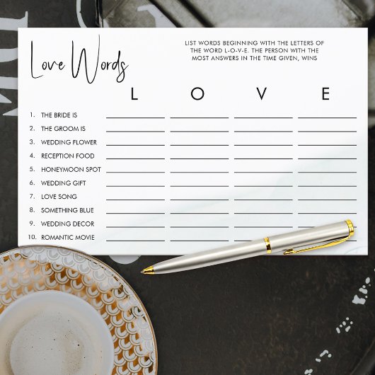 Papier Love Fête des mariées Word Jeu Soft Green Lash