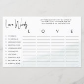 Papier Love Fête des mariées Word Jeu Soft Green Lash (Devant)