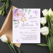 Papier Love fleurit papillon violet Fête des mariées budg