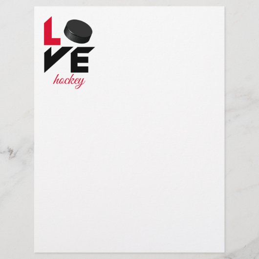 Papier Love hockey (Devant)