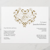 Papier Love in Any Language in Gold Wedding Program (Devant)