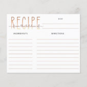 Papier Love Is Brewing Bridal Shower Recipe Card (Devant)