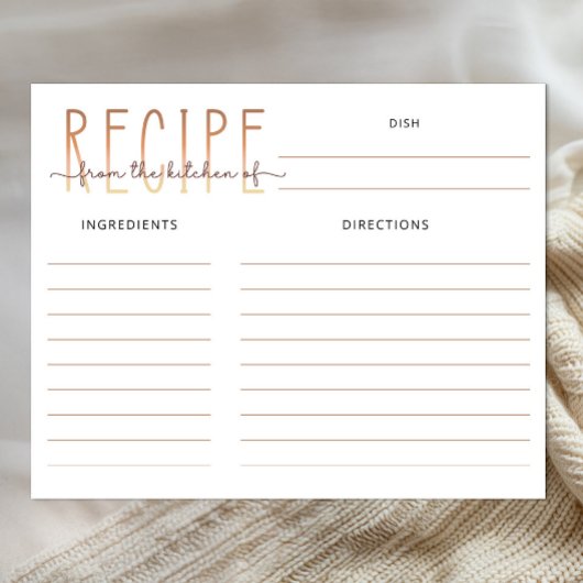 Papier Love Is Brewing Bridal Shower Recipe Card