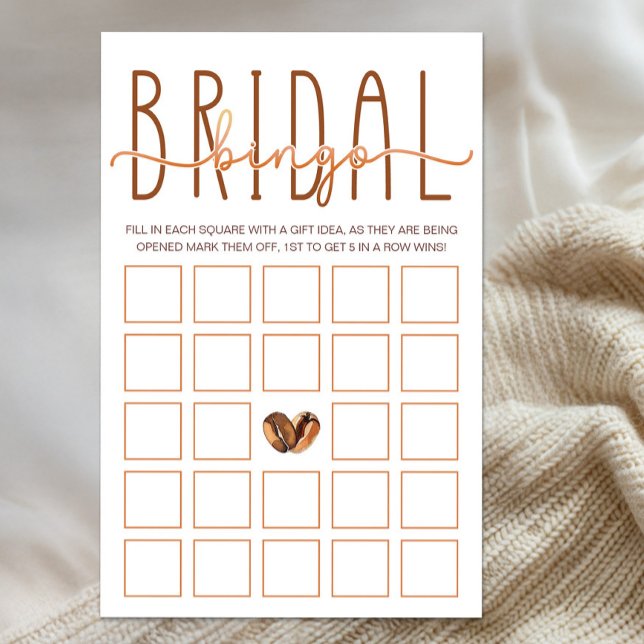 Papier Love Is Brewing Coffee Bridal Shower Bingo Game (Bridal Bingo)