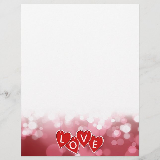 Papier Love Lettering Red Hearts (Devant)