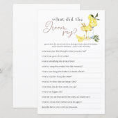 Papier Love Limoncello Cocktail Fête des mariées Jeu (Devant / Derrière)