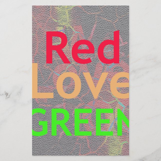 PAPIER LOVE RED GOLDEN VERT (Devant)