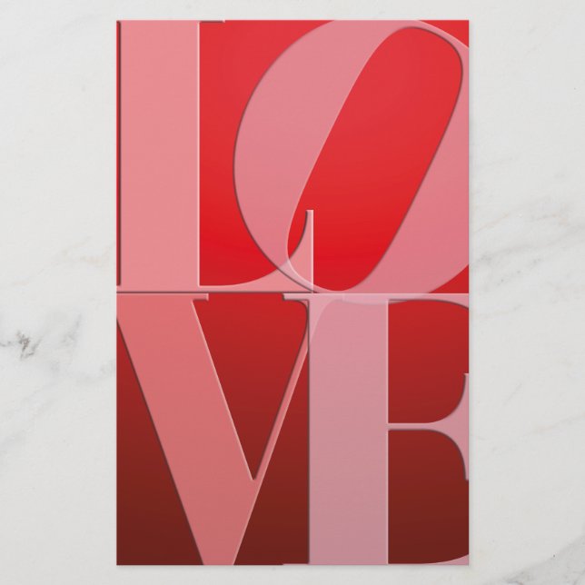 Papier Love Romance Rouge rose (Devant)