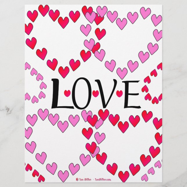 Papier LOVE ROUGE ROSE DE Tiny Hearts (Devant)