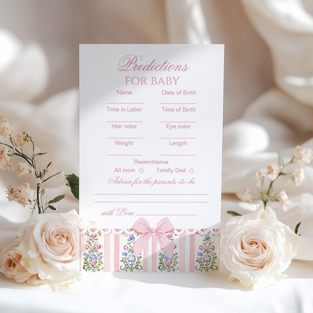 Papier Love Shack Baby Prédictions pour bébé Coquette Bow (Créateur téléchargé)