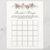 Papier Love Shack Fiance Fleurs de mariage Bingo jeu (Devant)