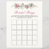 Papier Love Shack Fiance Fleurs Roses Bridal Bingo Jeu (Devant)