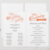 Papier Love Story Wedding Program Circulaire (Devant / Derrière)