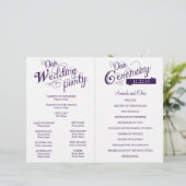 Papier Love Story Wedding Program Flyer-Purple (Debout devant)