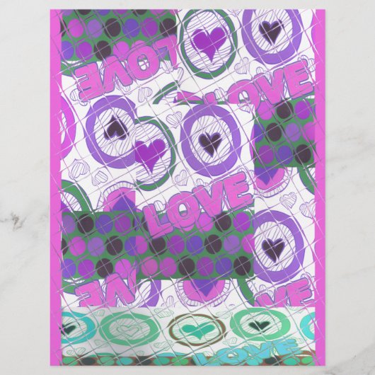 Papier Lovely Love Heart Motif Art Imprimer (Devant)