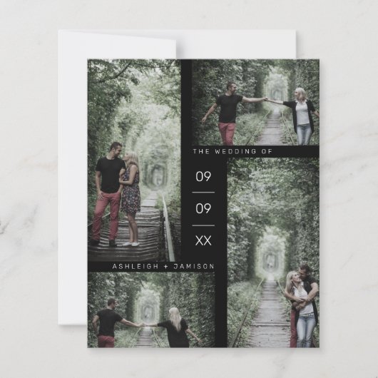 Papier Low Cost 4 Photos Collage Mariage moderne (Devant)