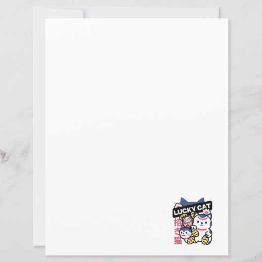 Papier Lucky Cat Maneki Neko – Japanese Fortune Cat (Devant)