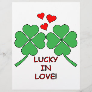 Papier Lucky In Love Hearts Clover
