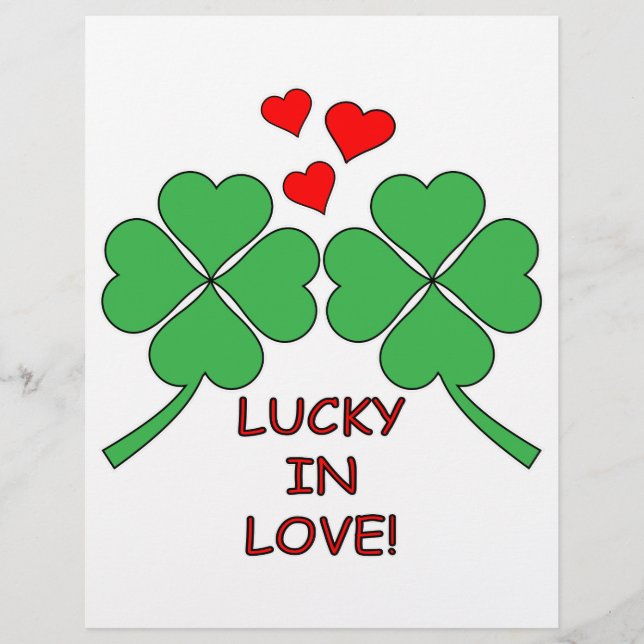 Papier Lucky In Love Hearts Clover (Devant)